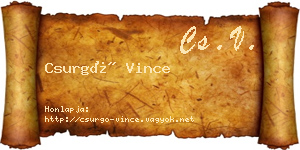 Csurgó Vince névjegykártya