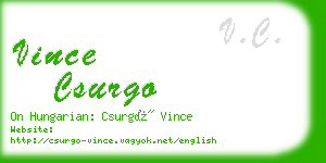 vince csurgo business card